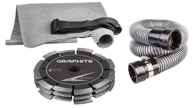 Akcesoria do bruzdowania z odkurzaczem GRAPHITE