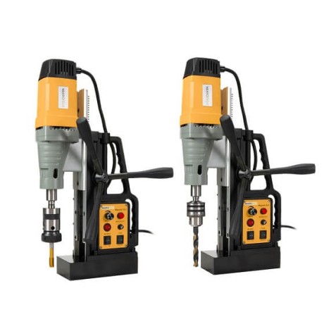 Wiertarki magnetyczne WABROTECH WT23RE-G z różnymi uchwytami wiertarskimi