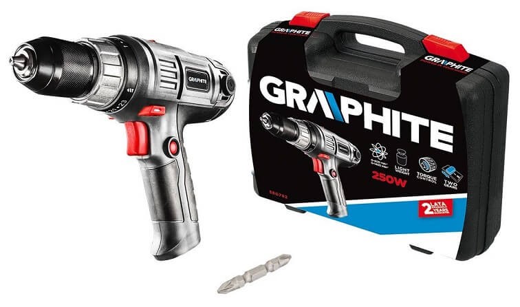 Wiertarko-wkrętarka sieciowa GRAPHITE 58G792 z opakowaniem
