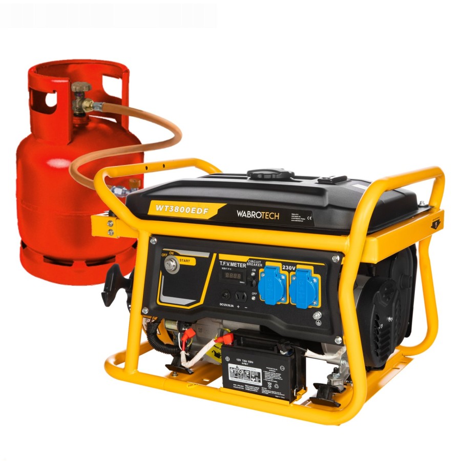 Agregat prądotwórczy WABROTECH WT3800EDF zasilany butlą z gazem