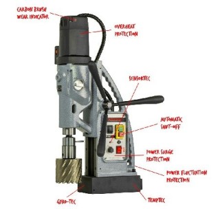 Wiertarka magnetyczna Euroboor ECO.100S /T z opisem