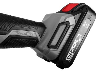 Szlifierka kątowa akumulatora GRAPHITE 58G026 - rękojeść i przyłącze akumulatora