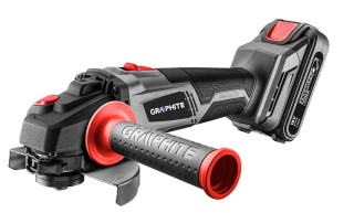 Szlifierka kątowa akumulatora GRAPHITE 58G026 z zamontowanym akumulatorem