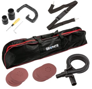 Szlifierka do gipsu GRAPHITE 59g261 - kompletny zestaw
