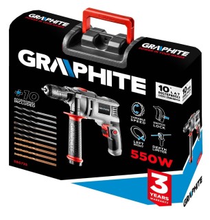 Wiertarka udarowa GRAPHITE 58G735 - opakowanie z walizką