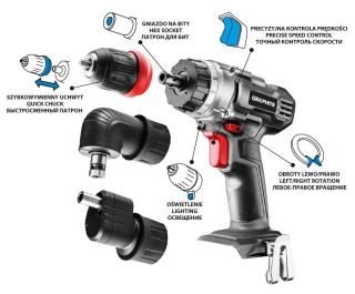 Wiertarko-wkrętarka akumulatorowa GRAPHITE 58G022-AD - charakterystyka
