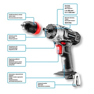 Wiertarko-wkrętarka akumulatorowa GRAPHITE 58G022 - charakterystyka