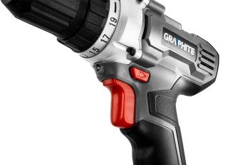 Wiertarko-wkrętarka akumulatorowa GRAPHITE 58G000 - włącznik i przycisk zmiany kierunku obrotów